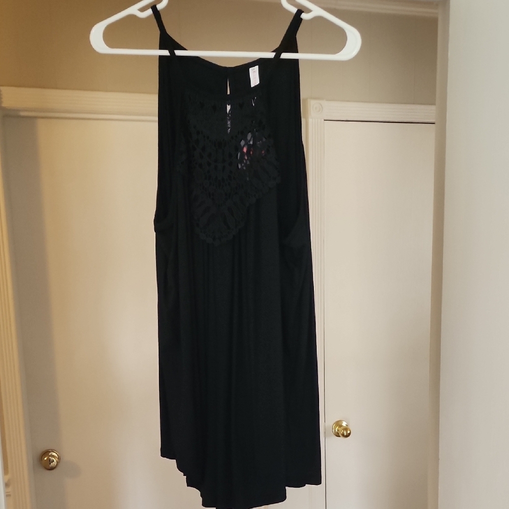 Black Sleeveless Asymmetrical Top